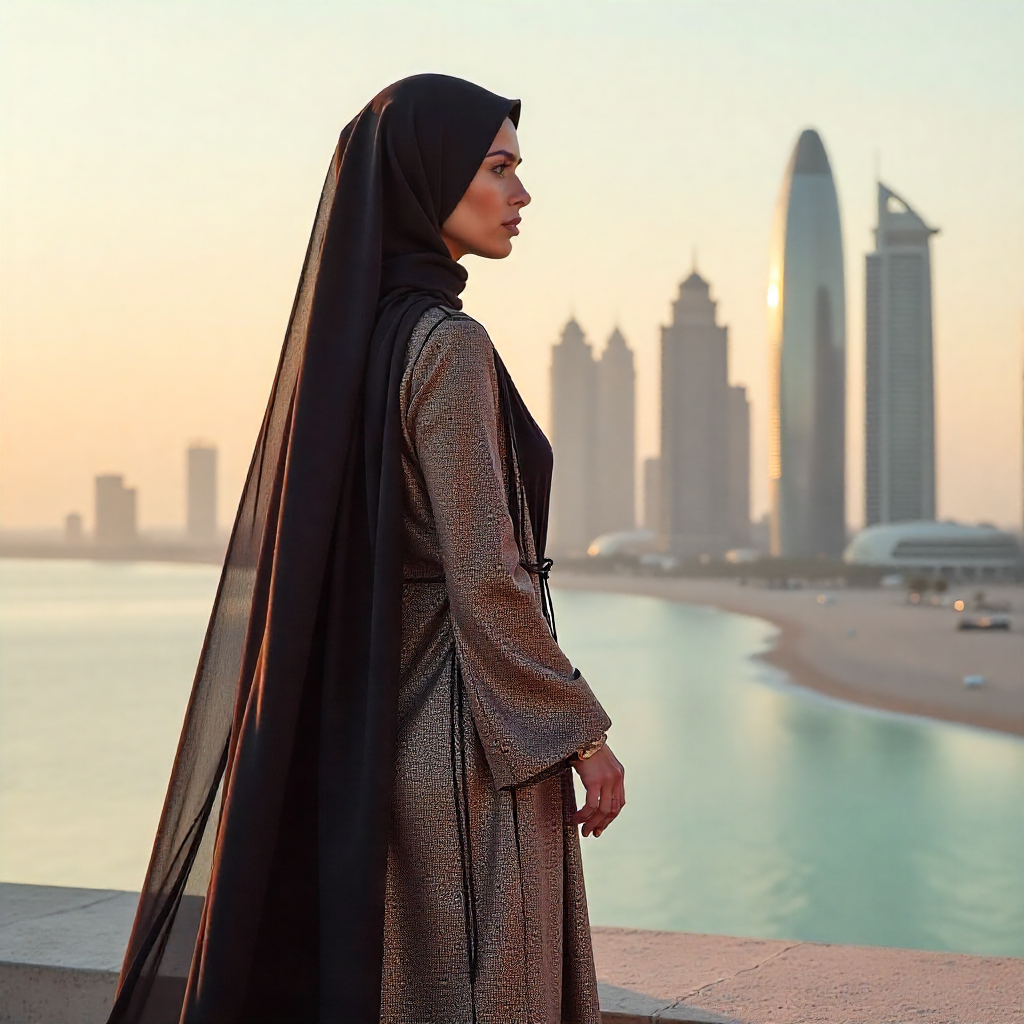 freepik une femme lgante en abaya moderne dore avec la sky 41948